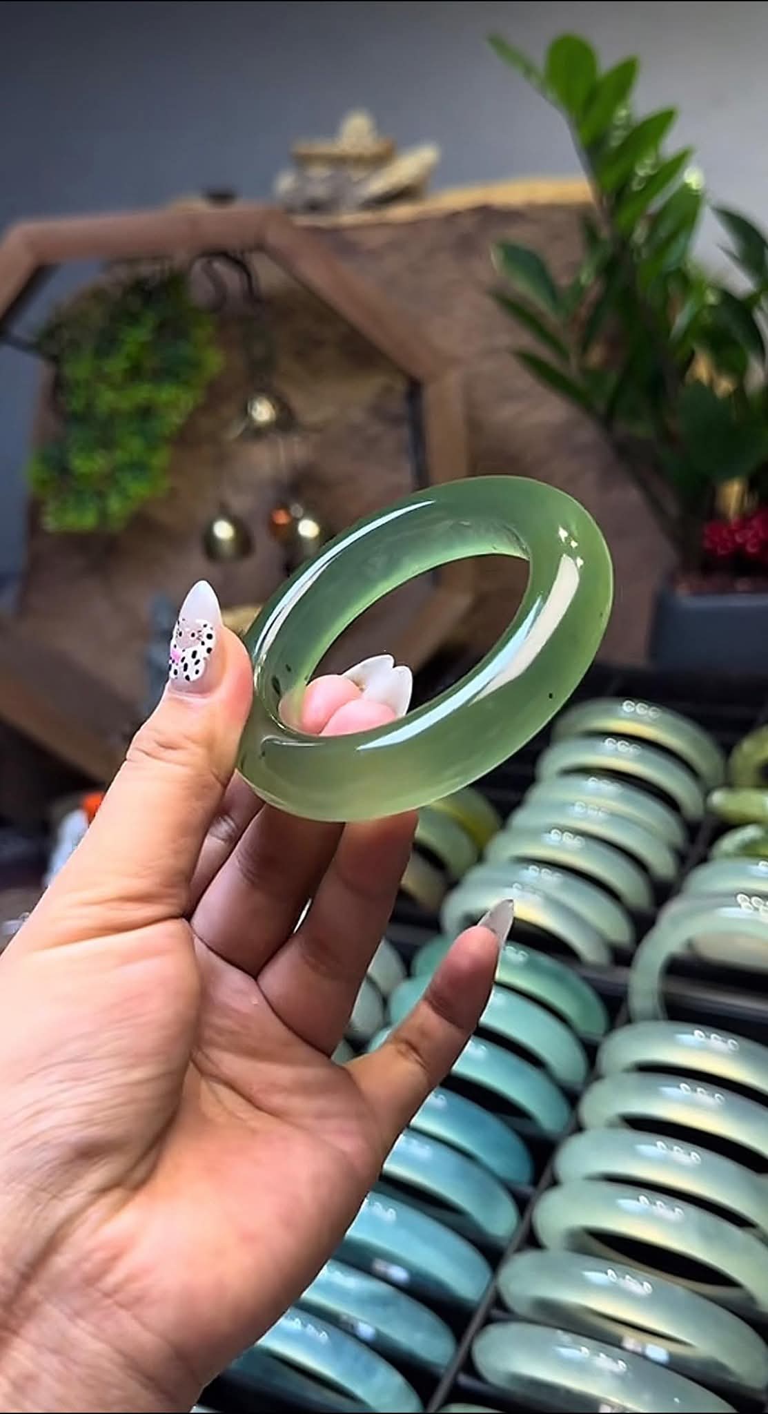Translucent Green Jadeite Bangle