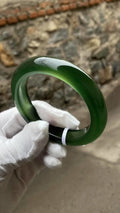 Elegant Translucent Green Jadeite Bangle