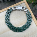 Forest Green Jade Chain Bracelet