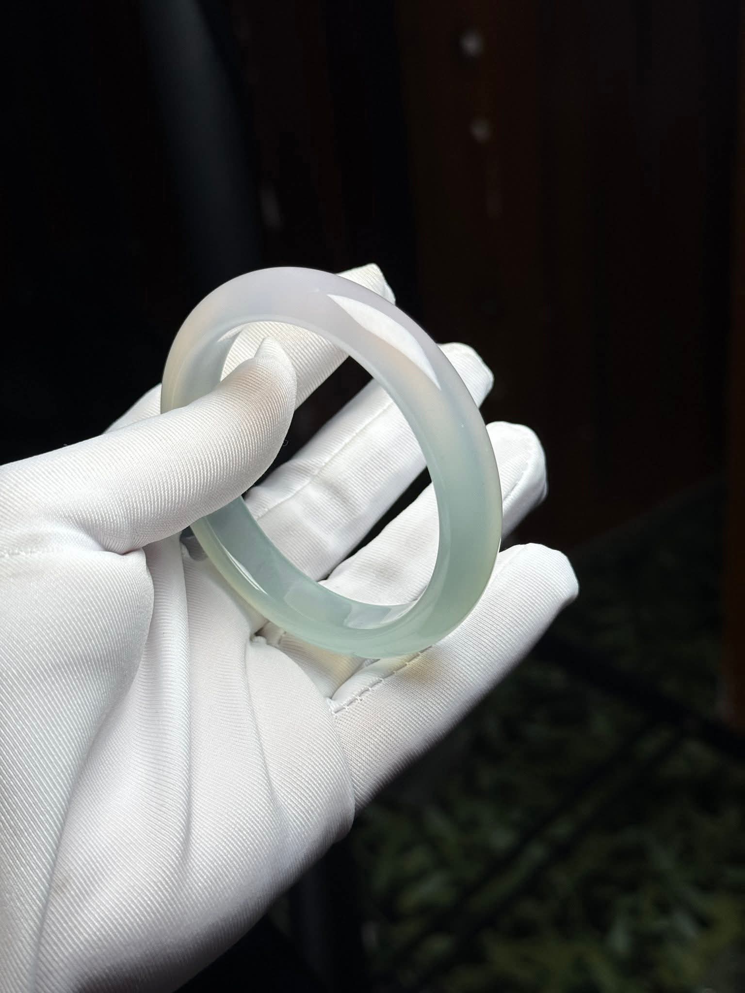 Ethereal Sky-Blue Chalcedony Bangle