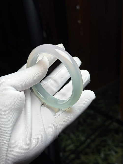Ethereal Sky-Blue Chalcedony Bangle
