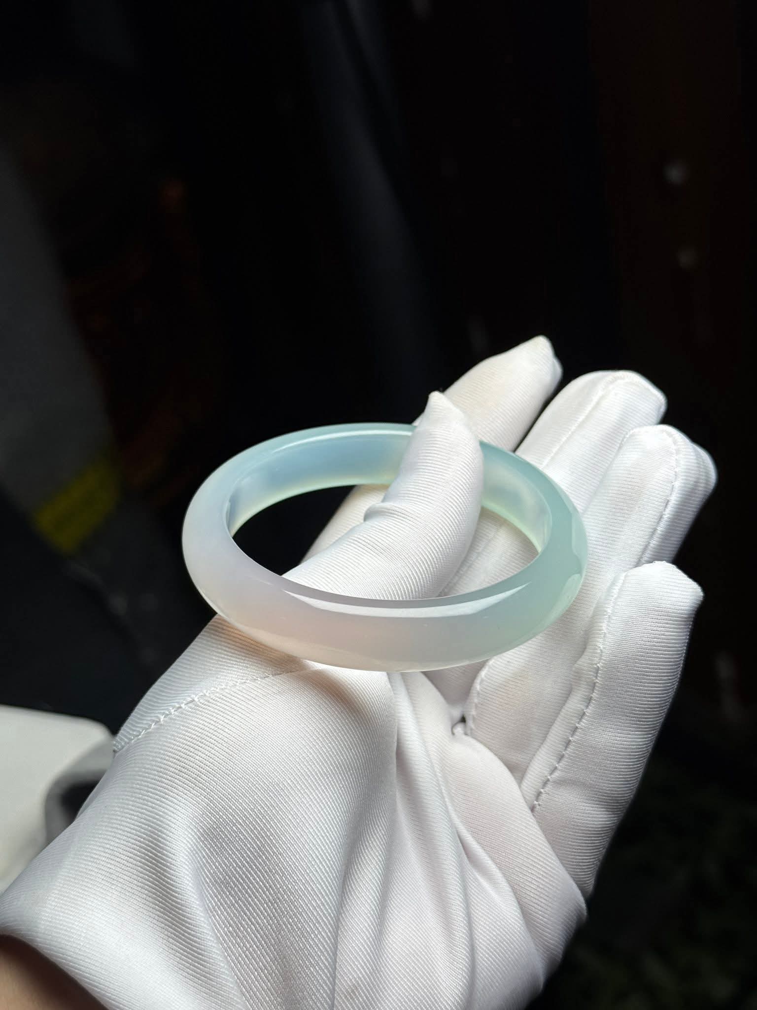 Ethereal Sky-Blue Chalcedony Bangle